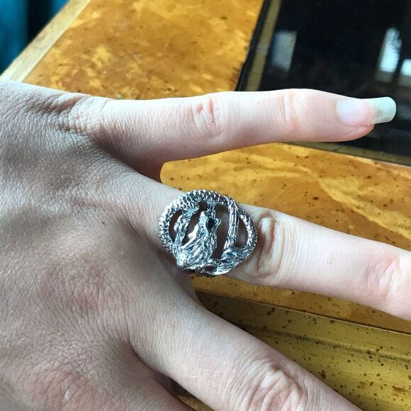 Sterling Silver Dragon Ring - Picture 3 of 8